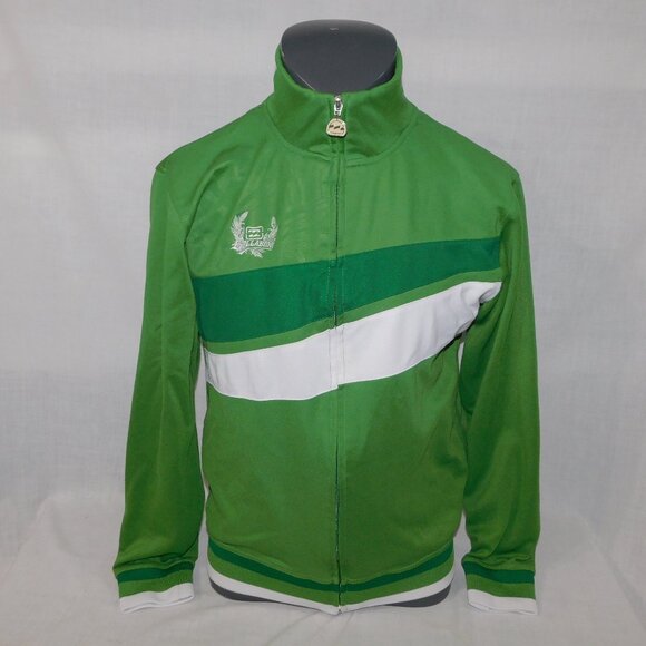 Vintage Billabong Mens L Green White Full Zip Track Jacket - Picture 1 of 10